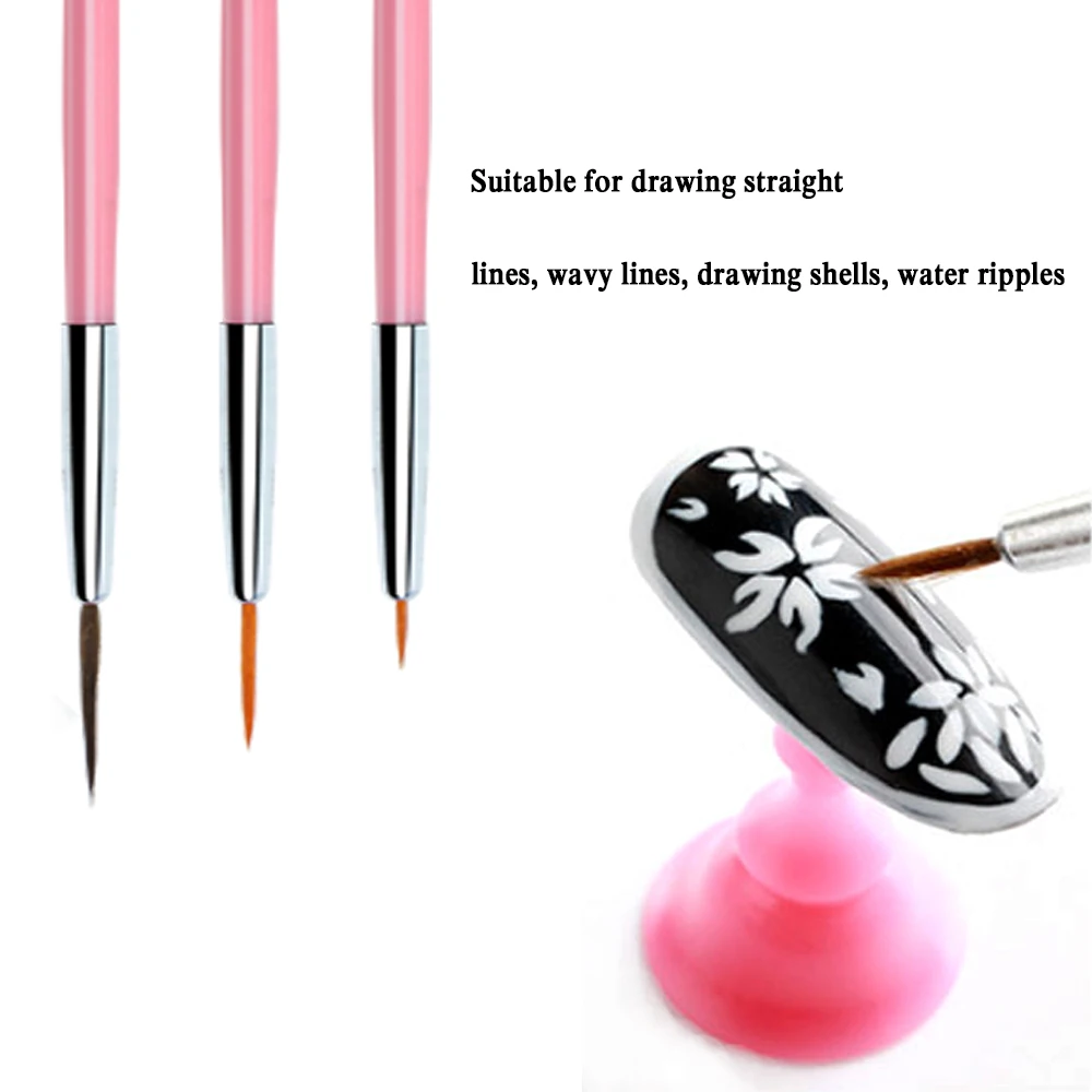 Juego de 20 piezas de pinceles para decoración de uñas, Gel acrílico UV, dibujo, punteado, pincel para manicura, polvo líquido, tallado, herramienta de cepillo para uñas de Gel DIY