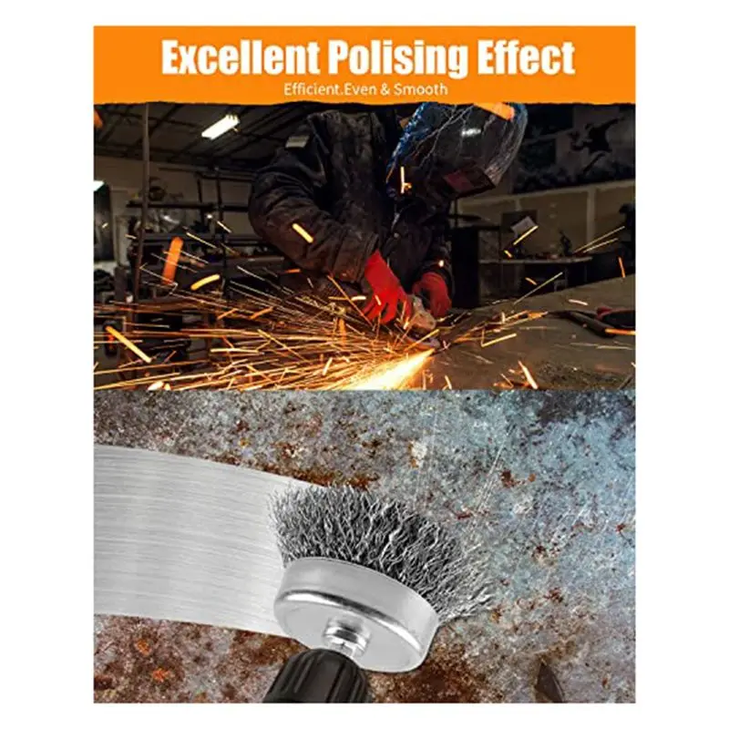 

2025+ 20 Pcs Wire Brush for Drill, 1/4Inch Hex Shank Wire Cup Brush Coarse Carbon Steel Crimped, Great for Cleaning Rust