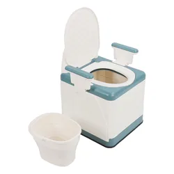 Bedside Commode Strong Load Bearing Anti Slip Bottom Space Saving Adults Folding Portable Toilet with Arms for Home for Elderly