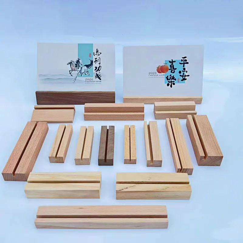 10 Pieces Wood Place Card Holders Base Table Number Holder Sign Stands Name Card Wedding Birthday Party Events Home Decoration
