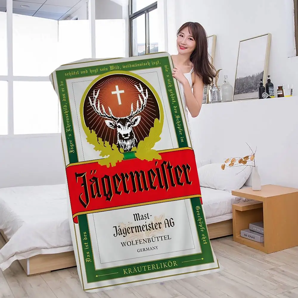 Classic Jagermeister Tin Sign Bar Pub Big Microfiber Beach Towels Quick Dry Towel Sand Pool Towel for Travel Swim Pool Yoga #1