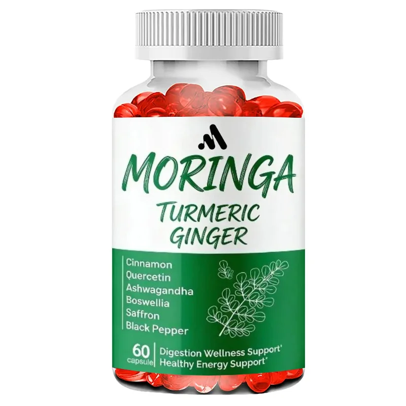 Moringa Capsules Contain Turmeric, Cinnamon, Quercetin, Indian Ginseng, Ginger, Frankincense, Nettle, Saffron  Eat