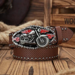 A men's and women's casual retro belt Western style! PU leather belt with metal buckle, suitable for daily work wear