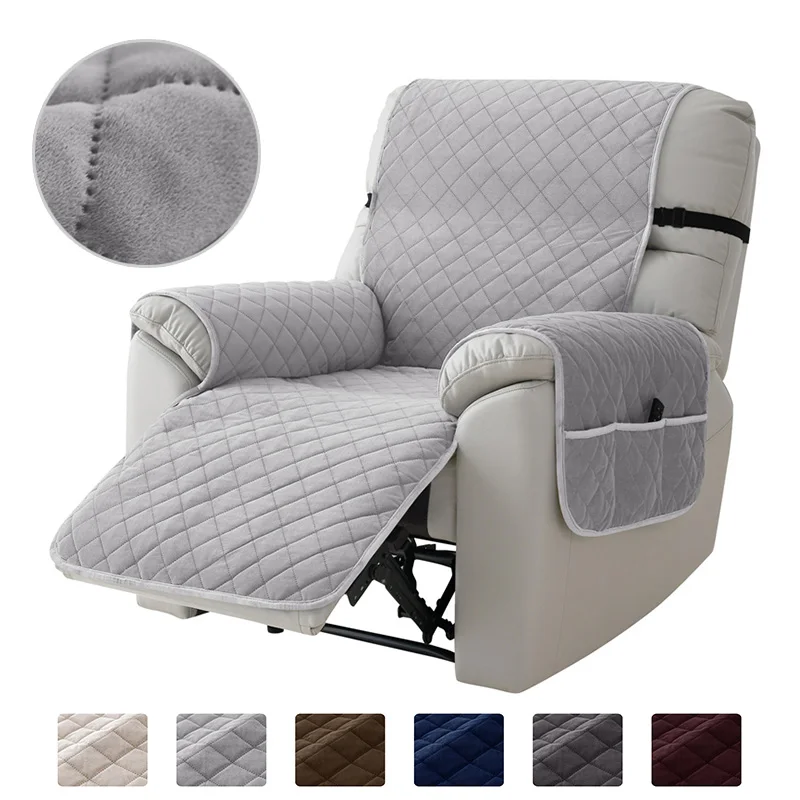

1PC Velvet Recliner Sofa Covers Anti-dirty 1 Seater Armchair Slipcover with Elastic Strap Couch Furniture Protector Decor