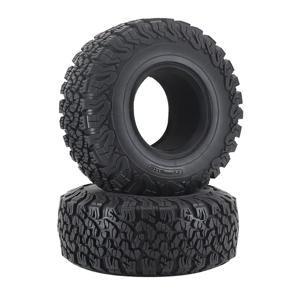 Ajrc 2.2-inch 120mm Rubber Tires For 1/10 Rc Crawler Car Redcat Scx10 Ii Axial 90046 Traxxas Trx4 Trx6 Rc4wd D90 Rgt Tf2 Rc Car