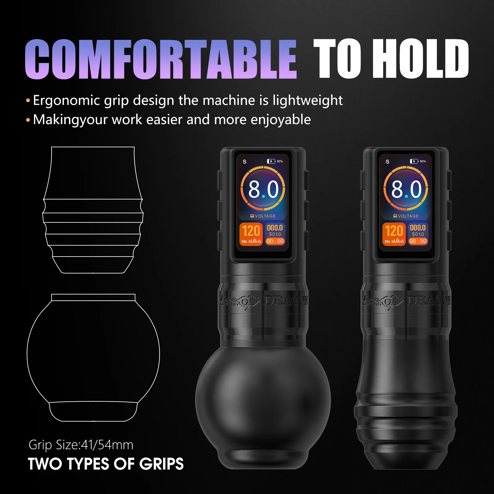 XNET Traveler-T1 Wireless Tattoo Machine Grip 54mm Brushless Motor Stroke 4.0mm Straight rod Pen Battery Capacity 2000mAh