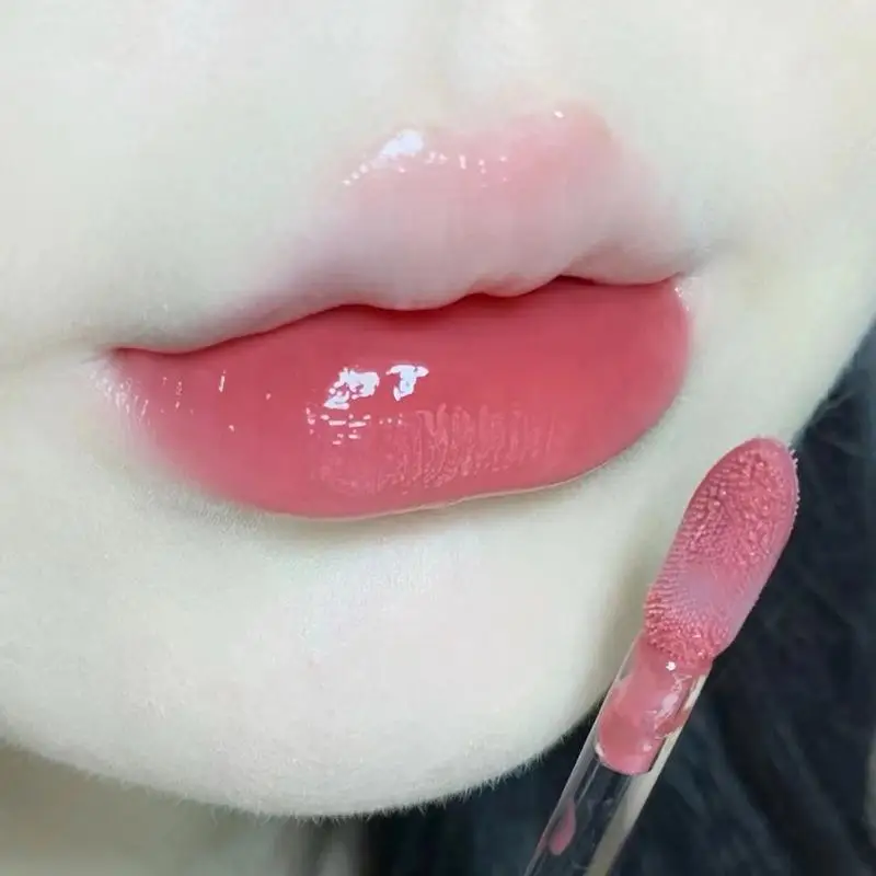 Divertido espejo afrutado brillo de labios de cristal lápiz labial de larga duración hidratante tubo transparente maquillaje para productos de maquillaje de regalo