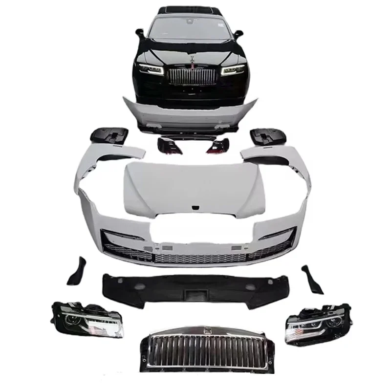 Black Car Exterior Full Body Kit Upgrade Front Bumper Assembly   For Rolls-Royce Ghost 2020