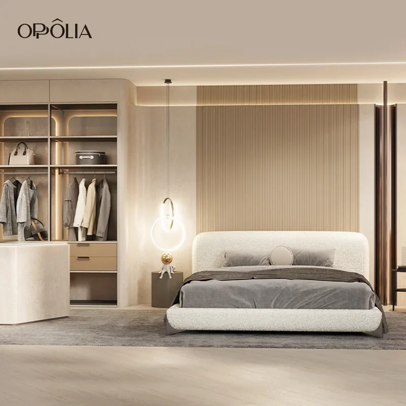 cheap wooden mdf and aluminium rotating closet wardrobes cabinet for clothes with dressing table in the bedroom