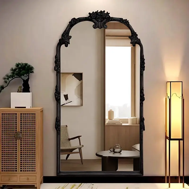 تصميم مرايا ماكياج كامل الجسم الشمال زينة غرفة المعيشة مرآة حائط الشقق العتيقة Miroir Sur Pied أثاث المنزل #2
