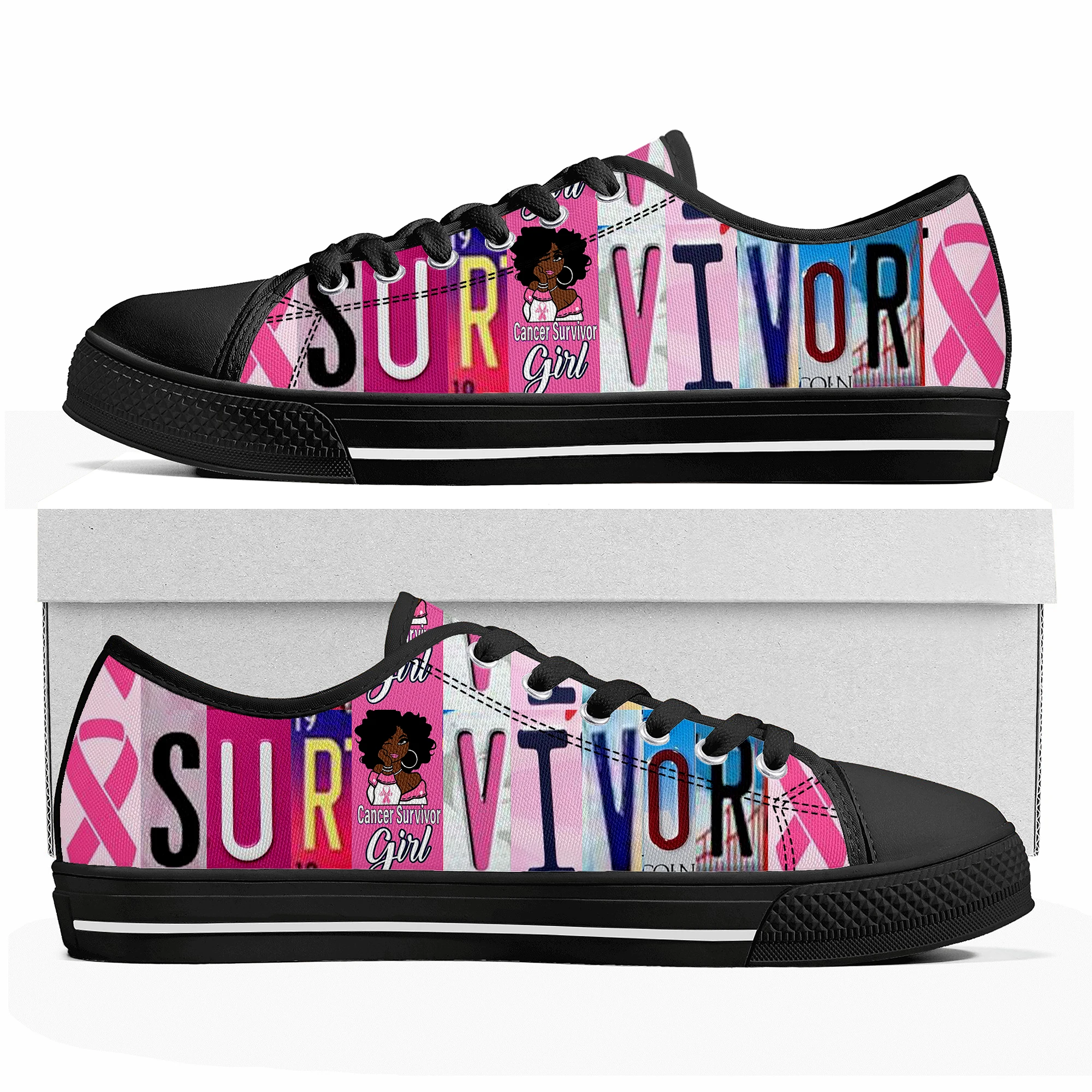 

Cancer Survivor Breast Cancer Low Top High Quality Sneakers Mens Womens Teenager Tailor-made Shoe Canvas Sneaker Couple Shoes