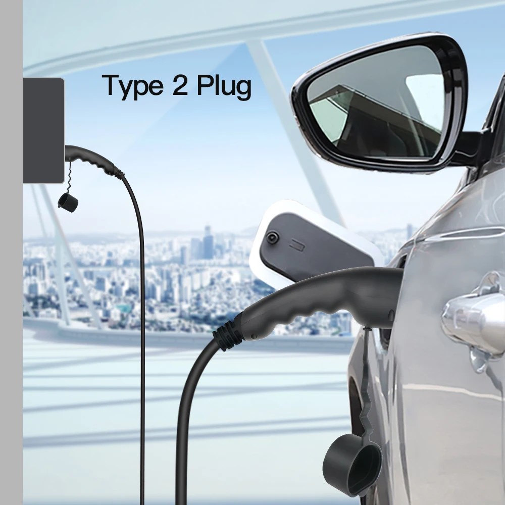 16A/32A 1P/3P 3.6kW/7.2kW/11kW/22KW EV Charging Cable Type 2 EVSE Charging Station Female to Male Plug With EV Cord 5M