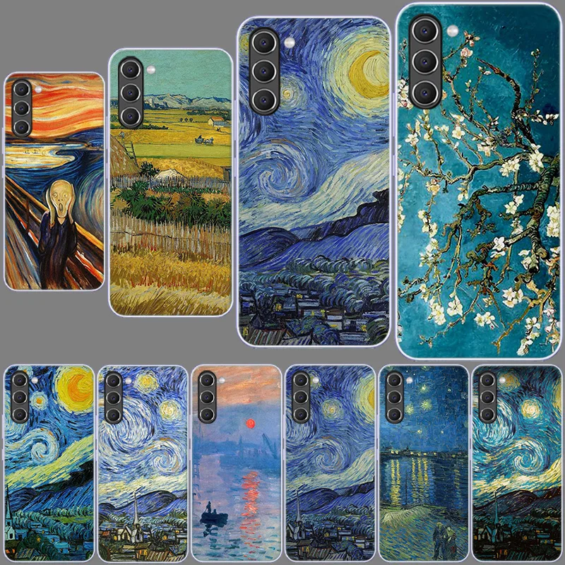 Vincent Van Gogh Starry Sky Oil Painting Phone Case for Samsung A54 A14 A24 A34 5G Galaxy A02S A03S A04S A12 A22 A32 A52 A72 A13