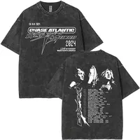 Chase Atlantic Lost in Europe and UK Tour 2025 álbum Vintage camisetas lavadas hombres Hip Hop gótico camisetas de manga corta ropa de calle