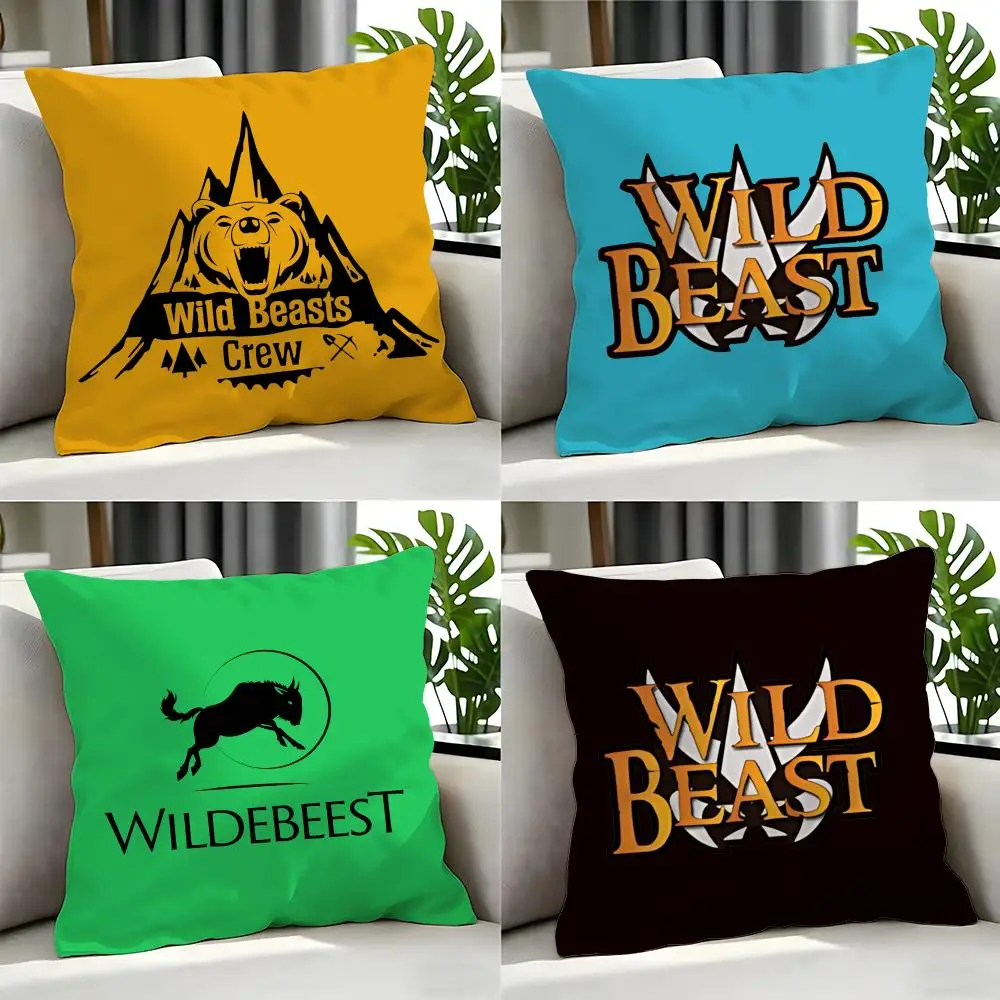 indie Wild Beasts Cushion Cover Cushion Cover Set 4Pcs 50x50 45x45 40x40 Pillowcase Decorative Sofa Home Decor
