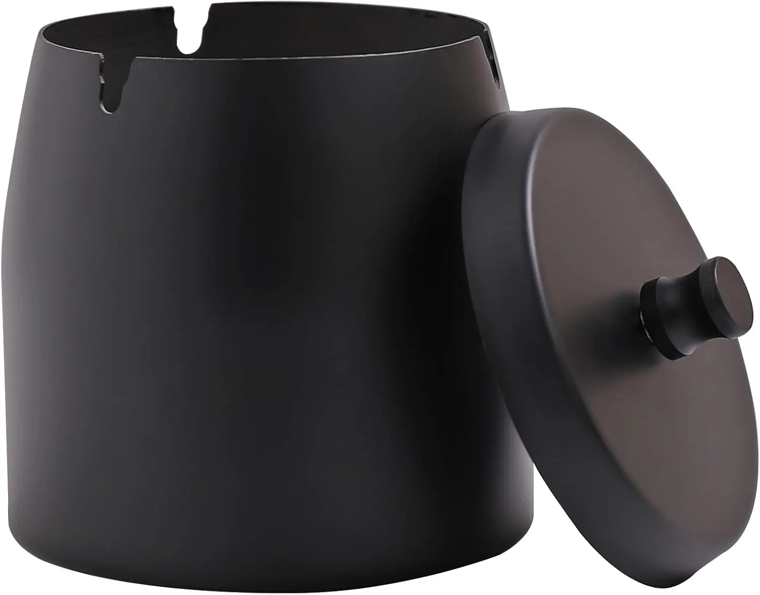 

Large Stainless Steel Smokeless Ashtray with Lid, Windproof for Indoor Outdoor Use (4.72x3.93x4.33 in)