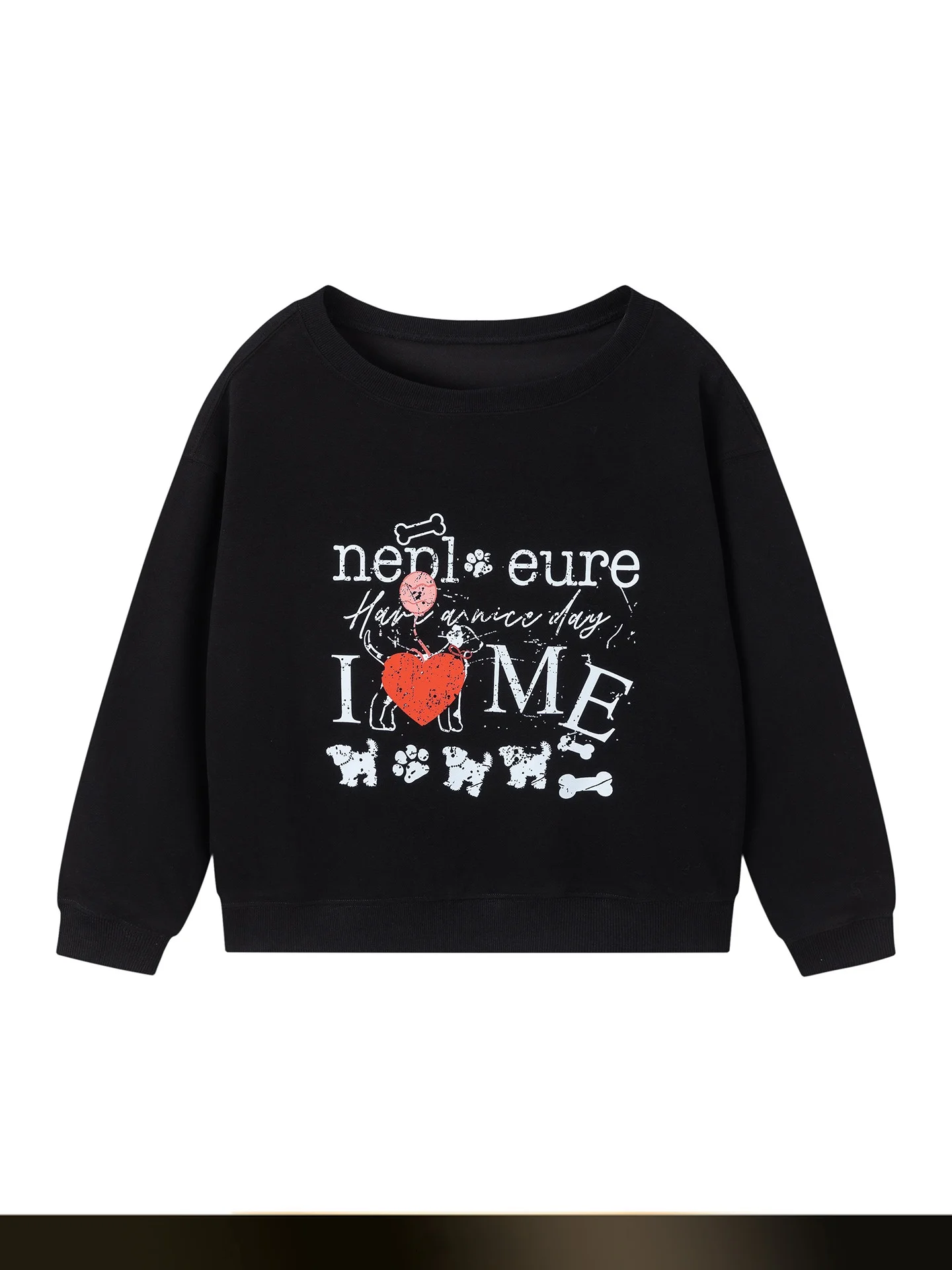 

Американский ретро-свитшот с мультяшным принтом собаки, со спущенным плечом, свободный, повседневный, стройнящий, с длинными рукавами, женский, модный, осенняя новинка