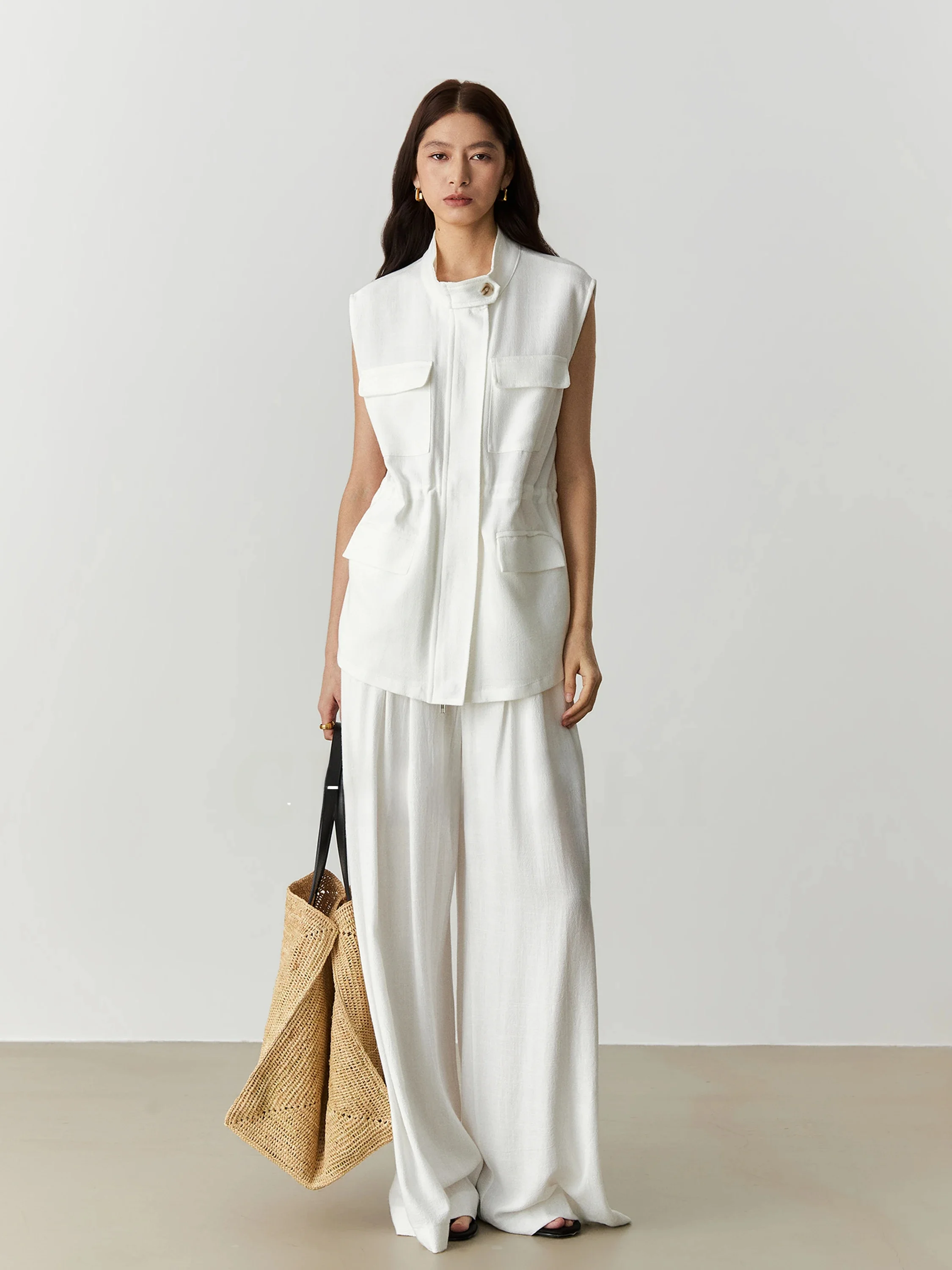 Linen Pant Wide - Свободный льняной топ без рукавов с