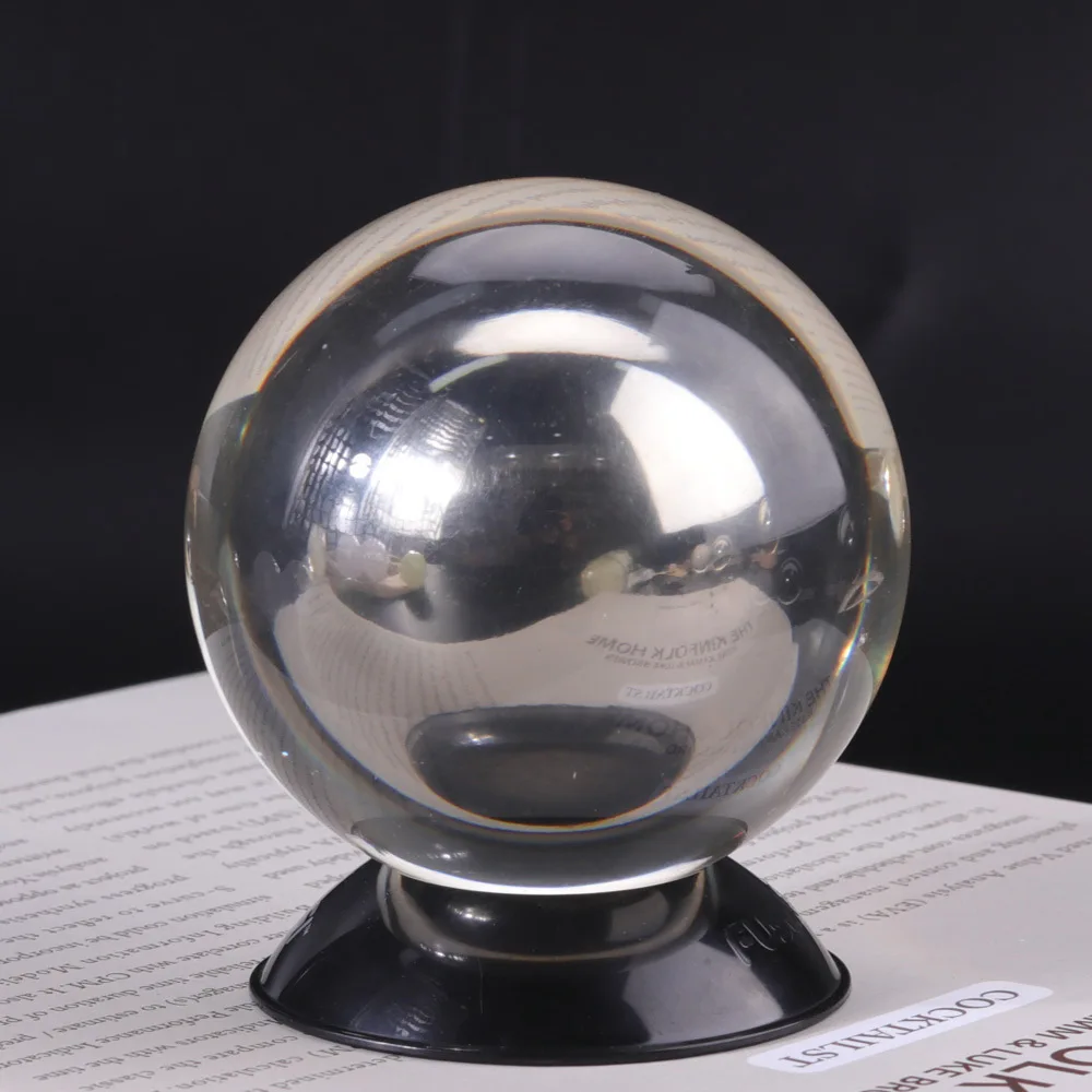 3.54 Inches Fushigi Magic Gravity Ball Diameter 90mm Clear Metal Floating Illusion Contact Juggling Ball Packed with Stand & Bag