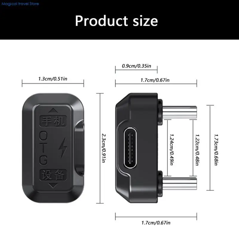 N2UB USB C OTG محول نوع C U على شكل فاصل لجهاز استقبال MIC توصيل مزامنة البيانات 480 ميجا بت في الثانية والتوافق الواسع