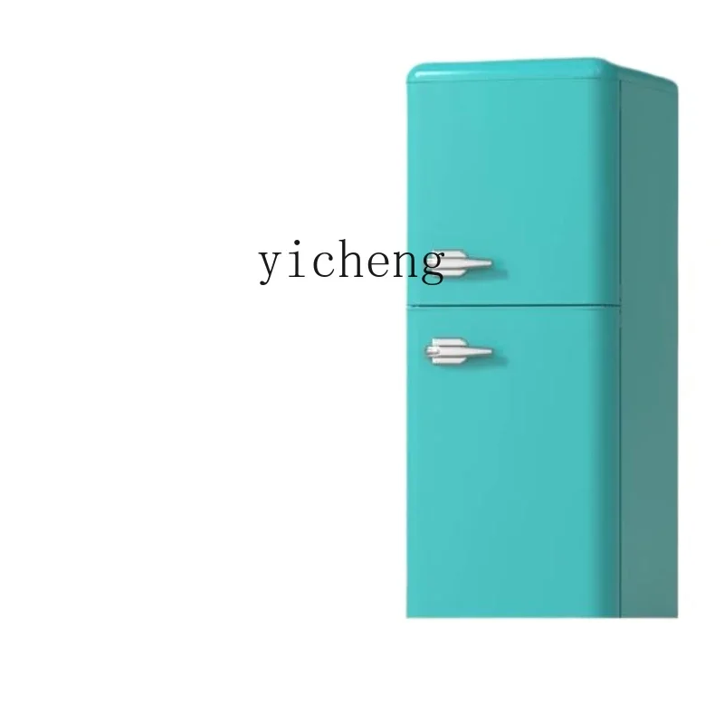 

retro refrigerator small double door refrigerated freezing energy saving silent home dormitory rental room large capacity