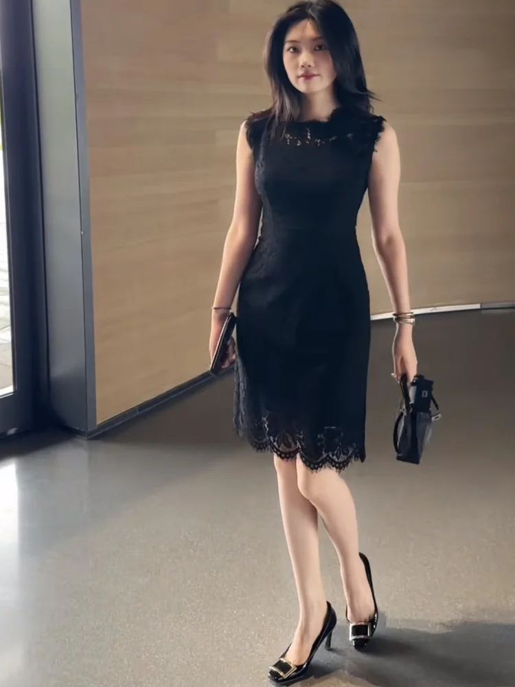 

Ele Bla Lace Dr round Ne Svel Bodycon для похудения талии Faionable Forever Light Maturi Sle Женские...