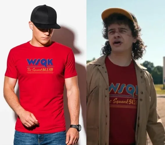 

25 футболок Dustin Henderson Wsqk The Squawk можно носить как для мужчин и женщин с модными мотоциклетными футболками из чистого хлопка