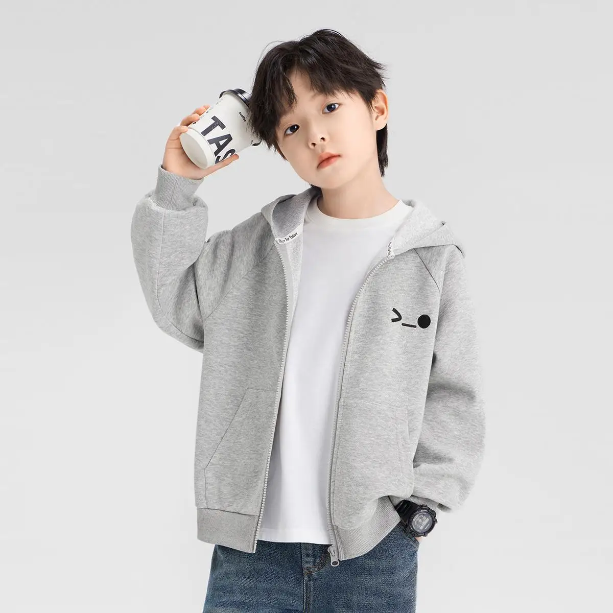 

Весенне-осенний свитшот для тренировок на молнии с капюшоном для девочек и мальчиков, школьный спортивный джемпер, пальто, детская одежда для отдыха, топы для детей 3-14 лет