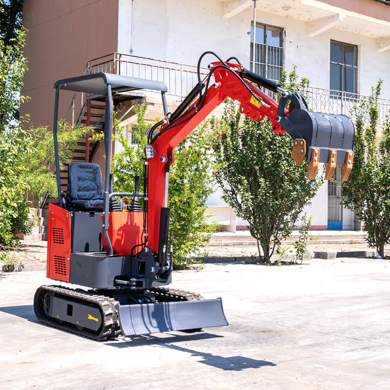 Aangepaste HW-12 Hydraulische Crawler Backhoe Mini Graafmachine Voor Thuis Sleuven En Tuin Werk 1.2 Ton Digger Landbouwmachines