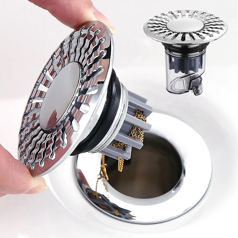 

304 Stainless Steel Floor Drain Filter Mesh Anti-odor Anti-clog Pop Up Drain Filter Hair Trap Sealing Sink Strainer Bathroom
