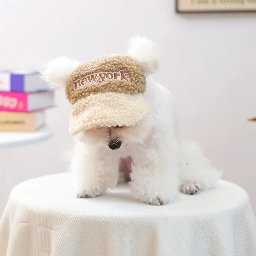 

Fleece Winter Cap For Small Medium Dog Warm Autumn Pet Baseball Hat For Chihuahua Puppy Animal Cat Dachshund Grooming Accessory