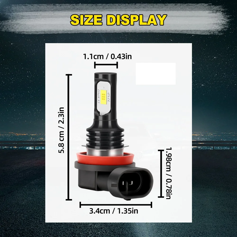 2/6x LED Headlights 6000K 3570 CSP Fog Bulbs For Hyundai i30 2013 2014 2015 2016 2017 i40 (VF) 2012 2013 High Low Beam 30000LM view 6