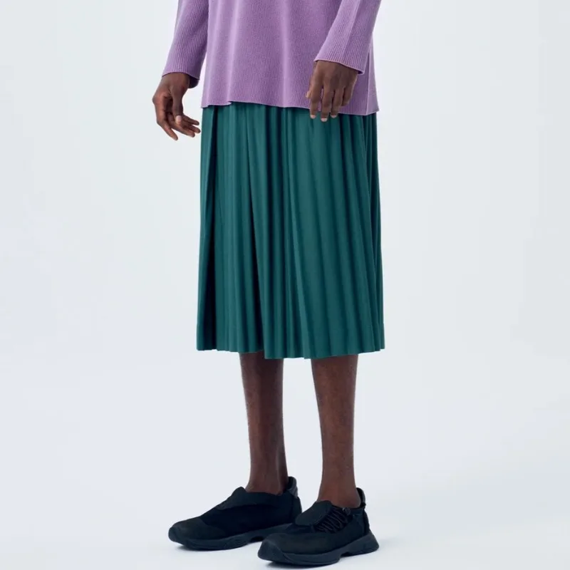 

Miyake плиссированные мужские прямые широкие брюки Seven, свободные повседневные брюки, модные простые уличные брюки больших размеров из полиэстера без морщин