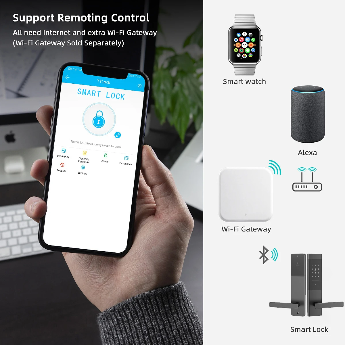 Bluetooth Drahtlose Digitale Elektronische Smart Lock TTlock App Hause Intelligente tastatur Passwort Türschloss auf Holz tür – Detail 11
