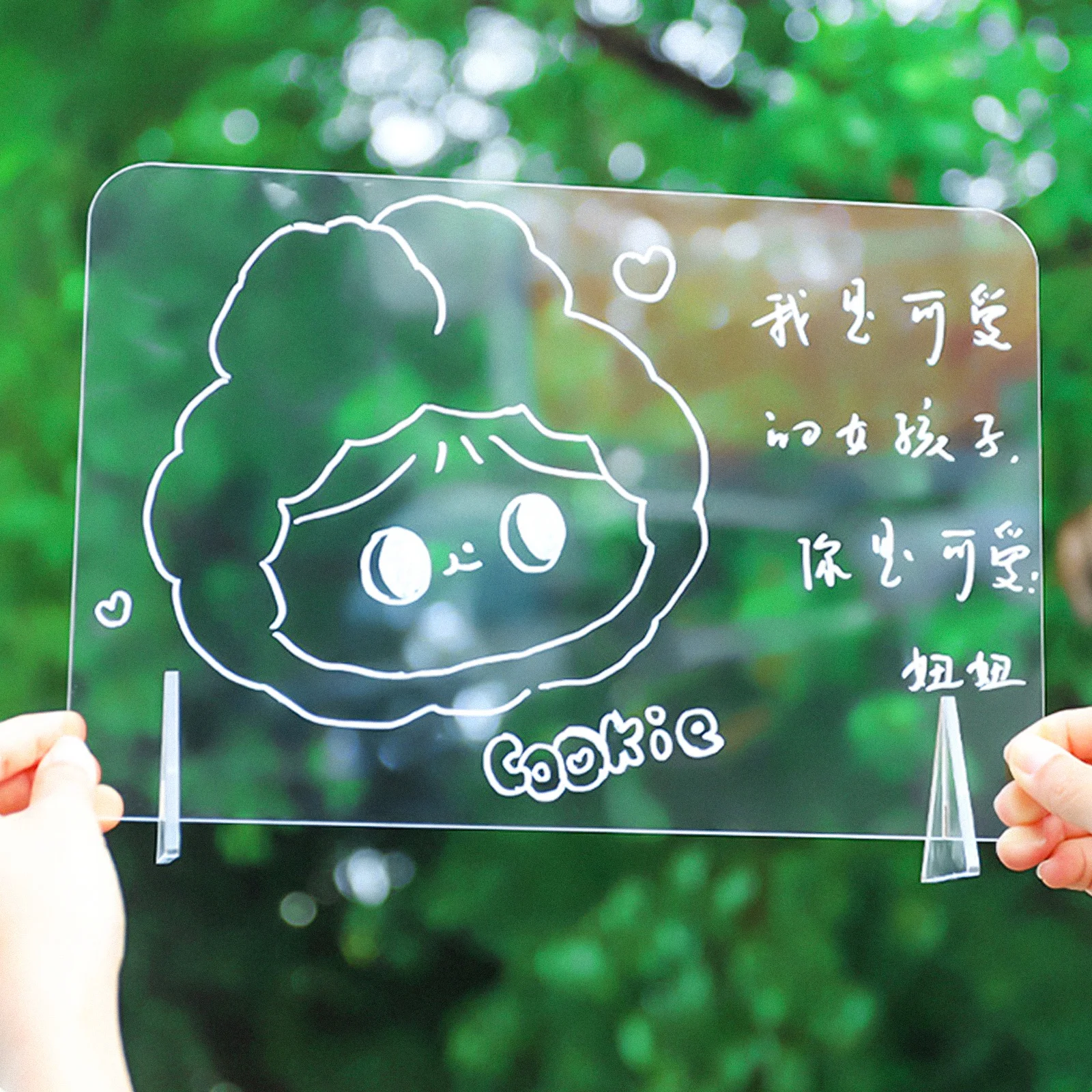 5 قطعة ألواح بيضاء بسيطة من الأكريليك الشفاف لوحات كتابة لسطح المكتب للمكتب والمنزل والفندق تستخدم لوحة رسائل مذكرة تصميم قابل للطي #2