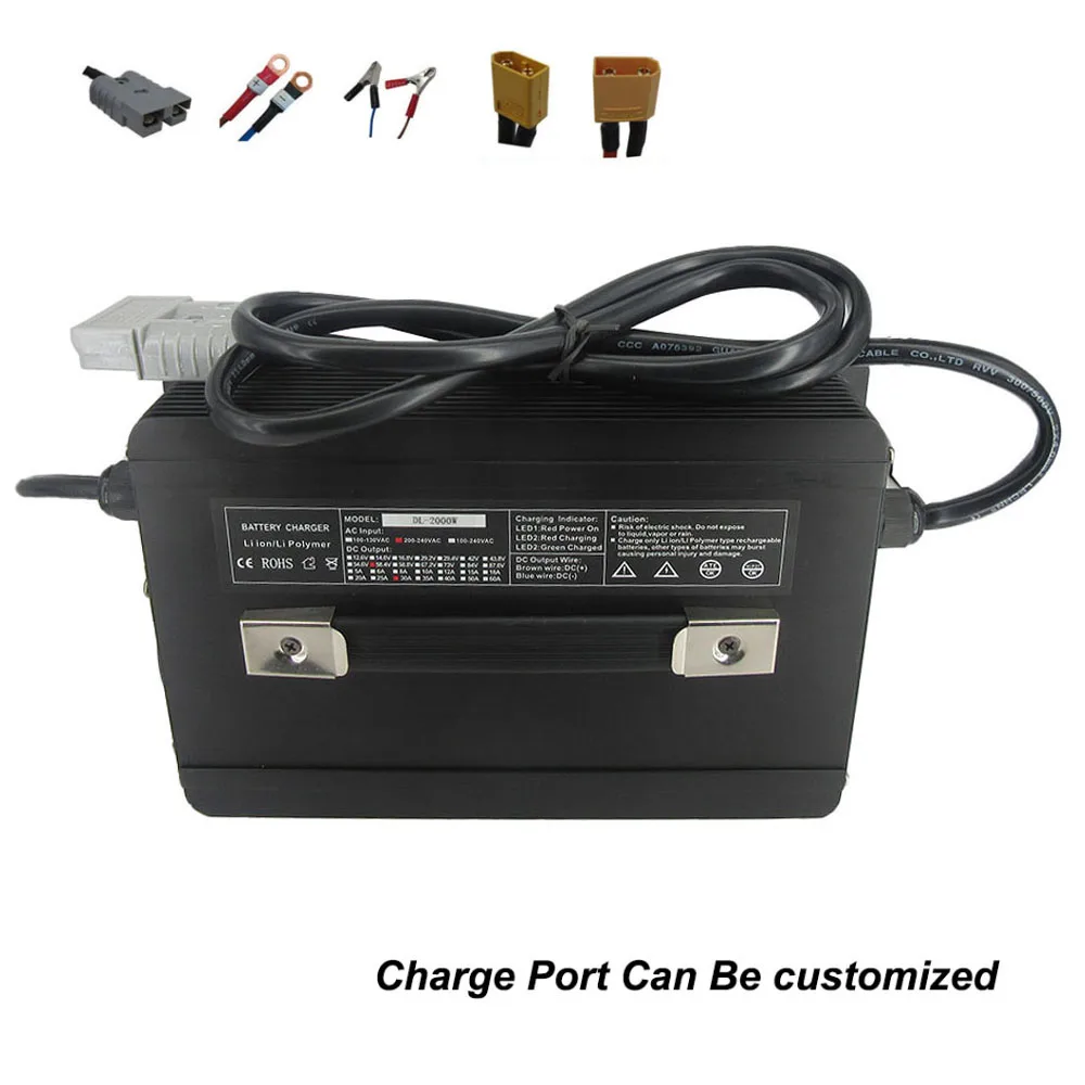 2000W 7S 24V 50A Lithium Fast Charger 29.4V 30A 40A 24 Volt Li-ion Touring Car Energy Storage Battery Smart Charger