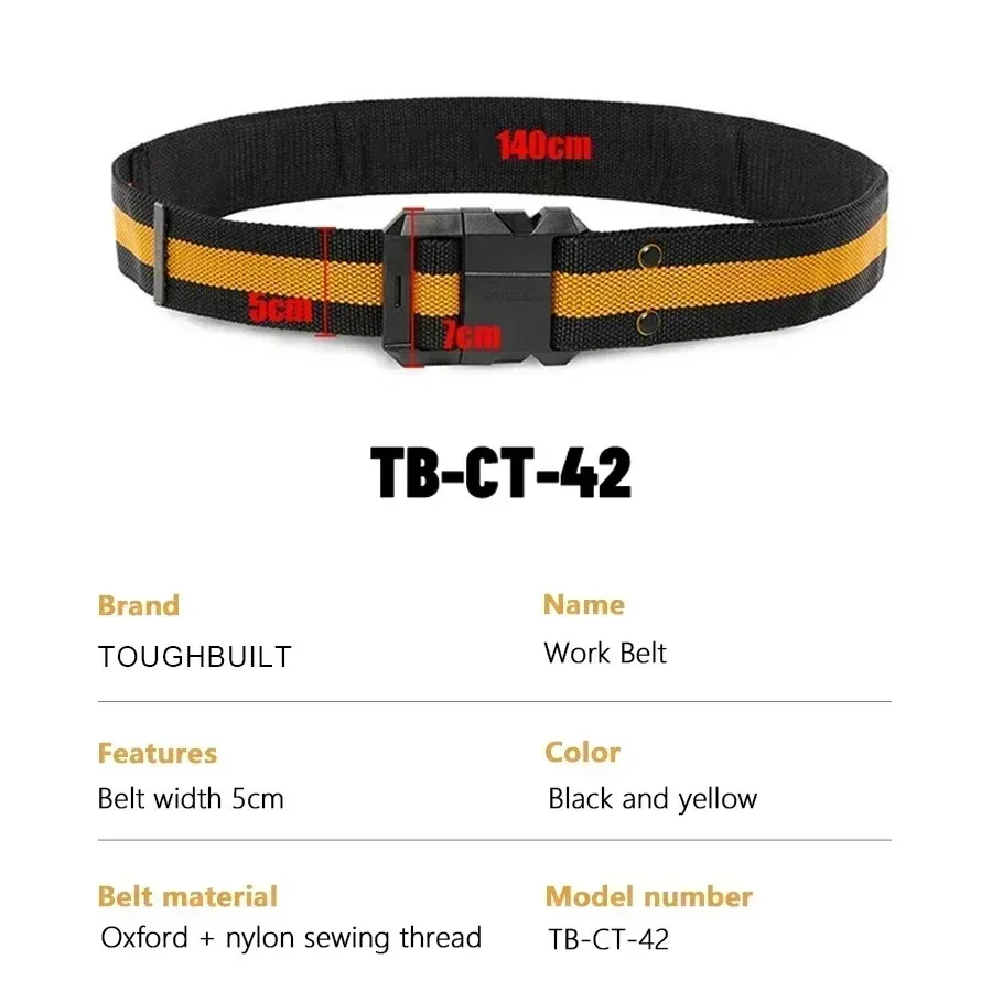 TOUGHBUILT TB-CT-42 Tool Belt Adjustable Heavy Duty Buckle Quick-hanging Toughbuilt Outdoor Belt