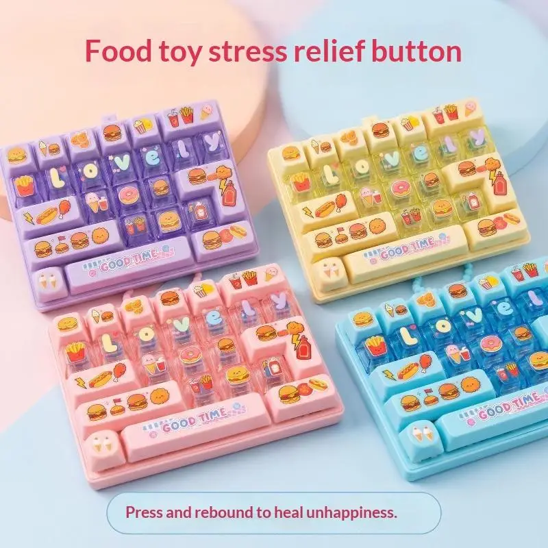 Large Clicker Keycap Keychain Antistress 26 Key Fidget Toy Durable Backpack Pendant for Daily Use
