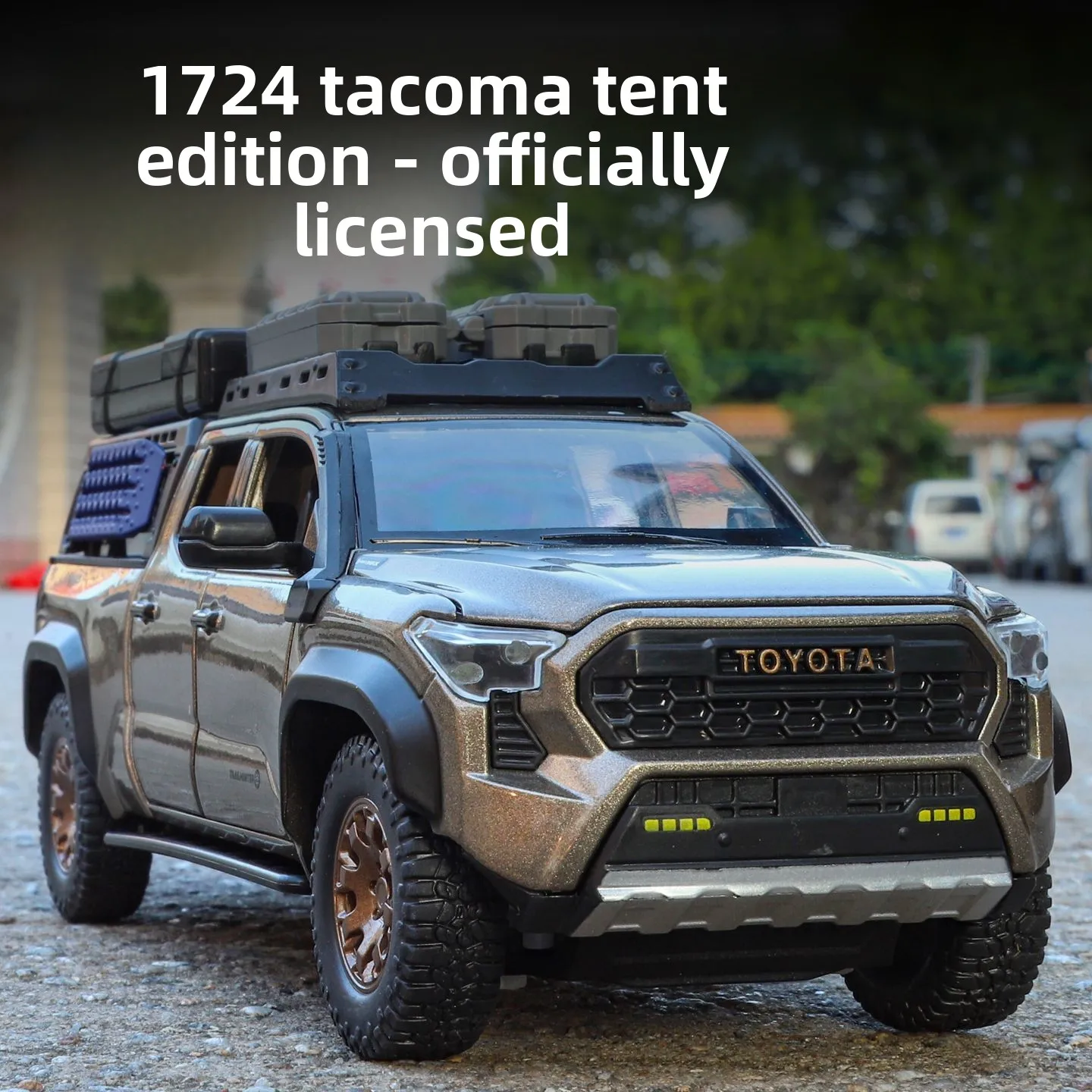 

Масштабная модель внедорожника Toyota Tacoma Tent Edition 1:24, коллекционная, из литого сплава, сувенир, игрушка