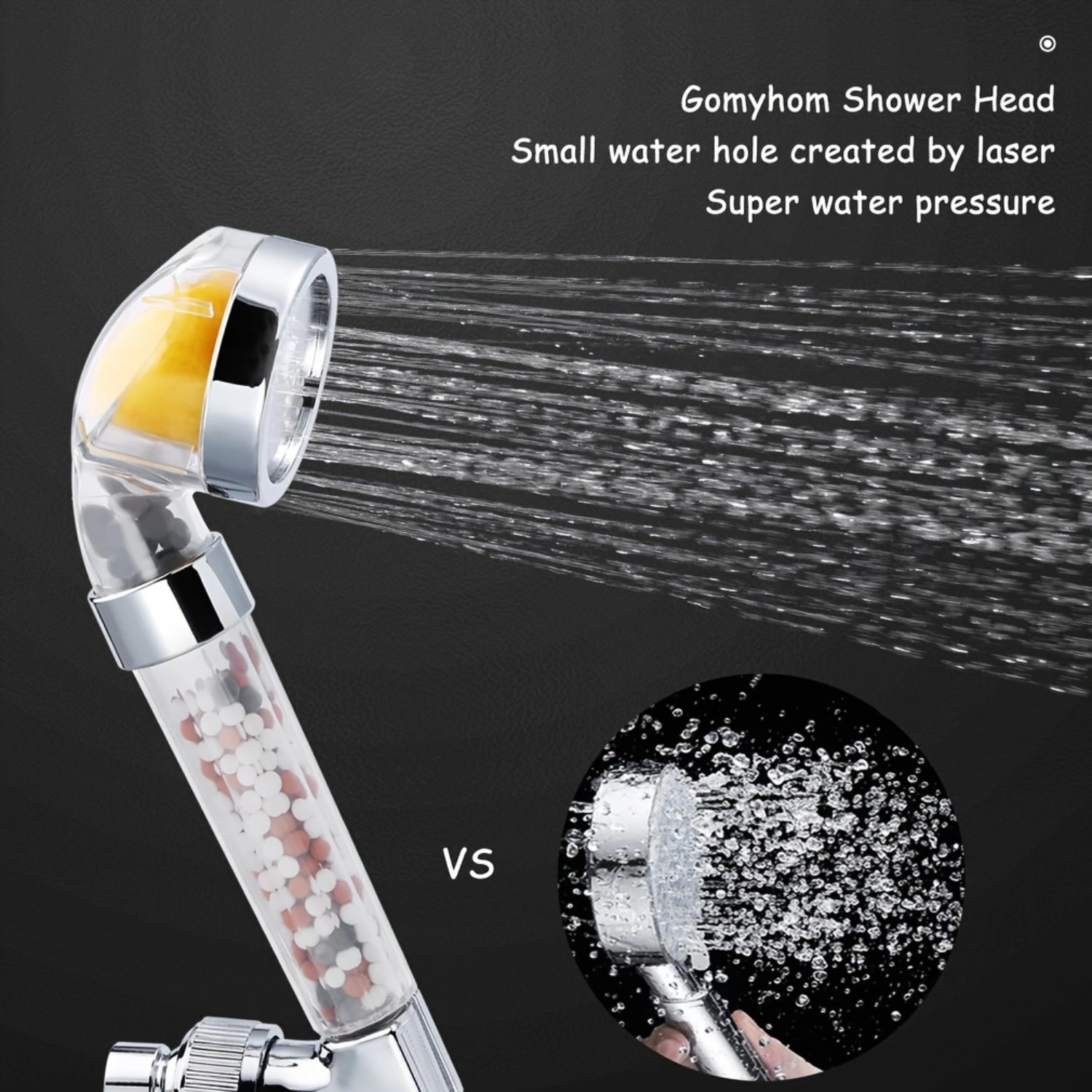 

1 PC Filtered Hand Shower Head - High Pressure 3 Spray Settings Shower Head Filter Removes Chlorine, Reduces Dry Skin - For Dry