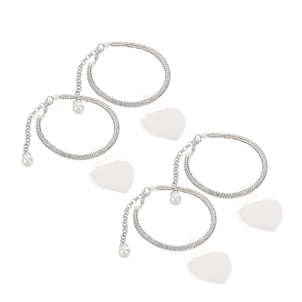 

2 Pairs High Heels Laces Ankle Straps for Shoe Extender Women Anti-loose Silver Shoes Accessories Miss