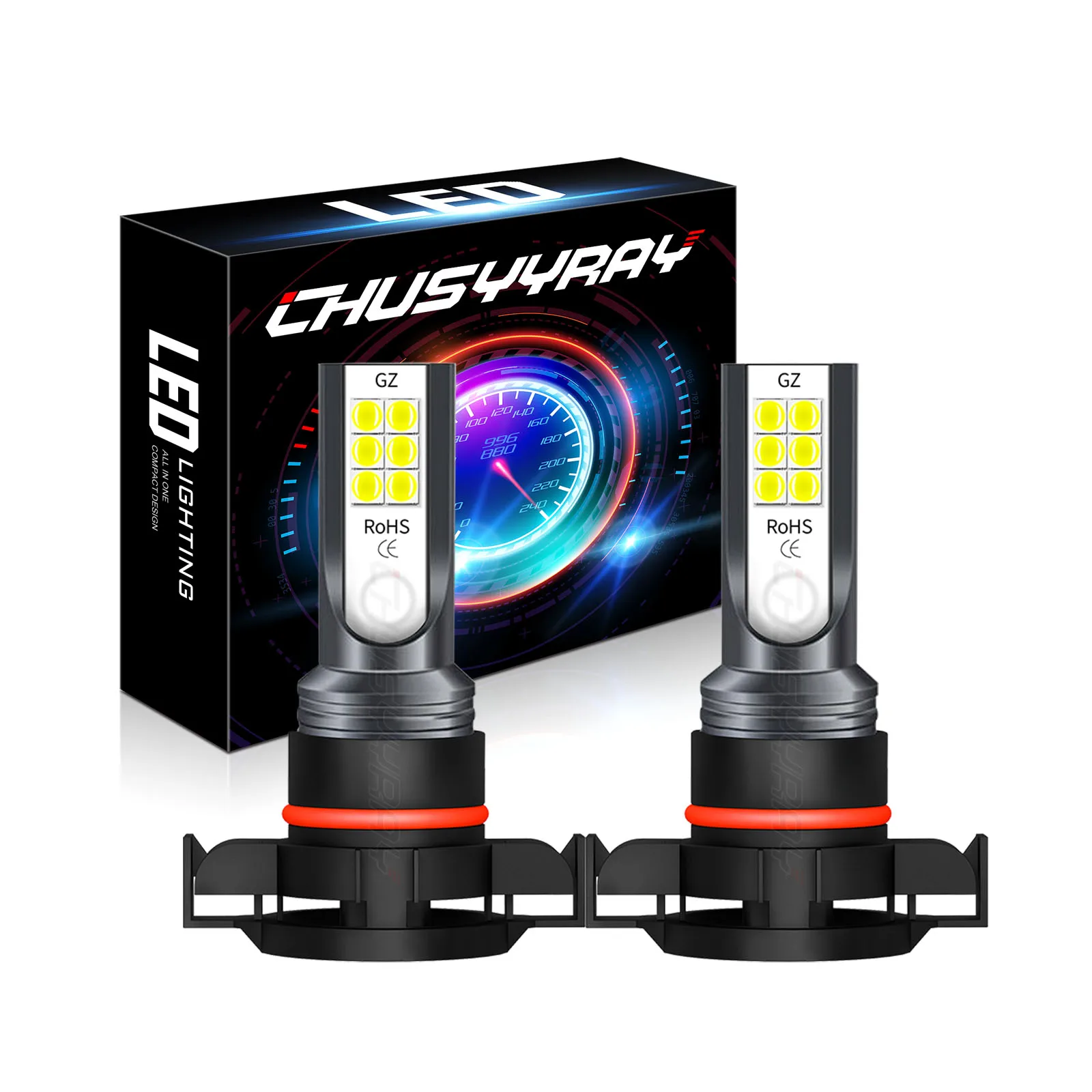 5202 H16 LED Fog Light Bulb For Chevy Silverado 1500 2007-2015 White 6000K 30W 4500LM