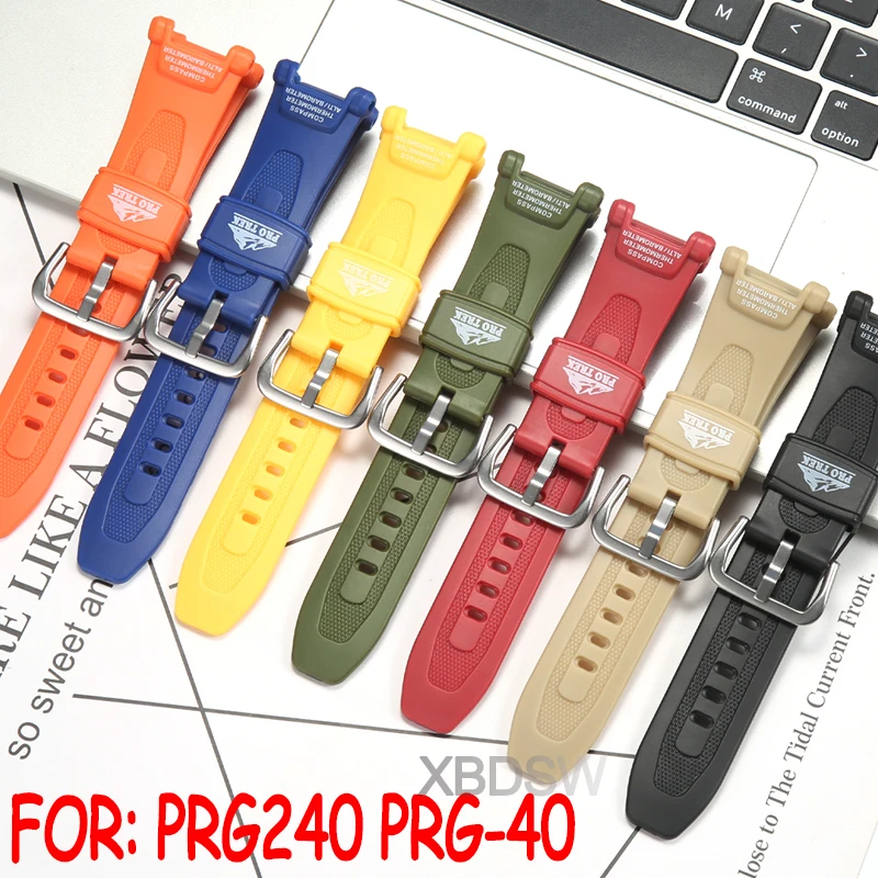 

Watch Accessories Suitable for Casio Proterk PRG-240 PRG-40 Resin Watch Band 10631626 Replacement Wirstband Strap Bracelet