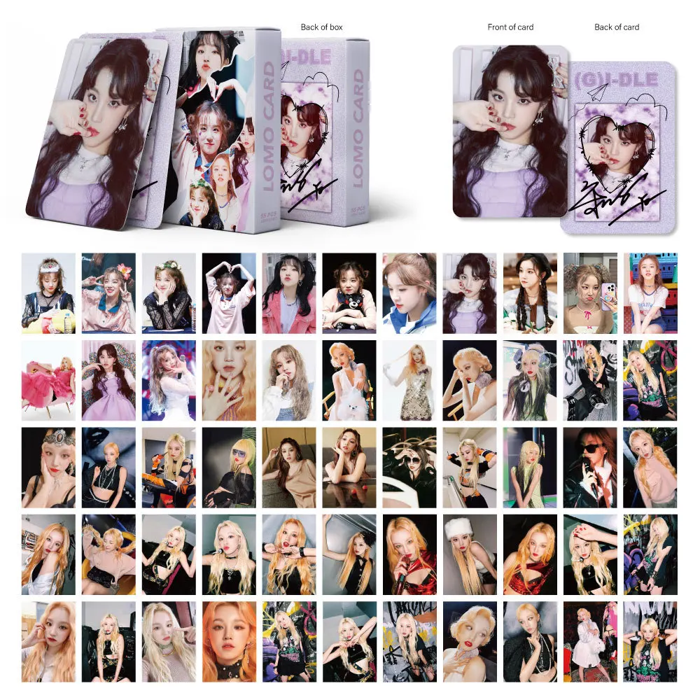 55Pcs/Set Kpop (G)I-DLE LOMO Cards New Album I SWAY Photo HD Print Cards Picture Jeon So Yeon Yu Qi Minnie Girl Group Fans Gifts