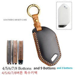 3 4 5 6 7 8 9 Bottons New Smart Remote Key Leather Car Key Case Cover for 2024 Kia Carnival EV9 Picanto GT Line Car Accessories
