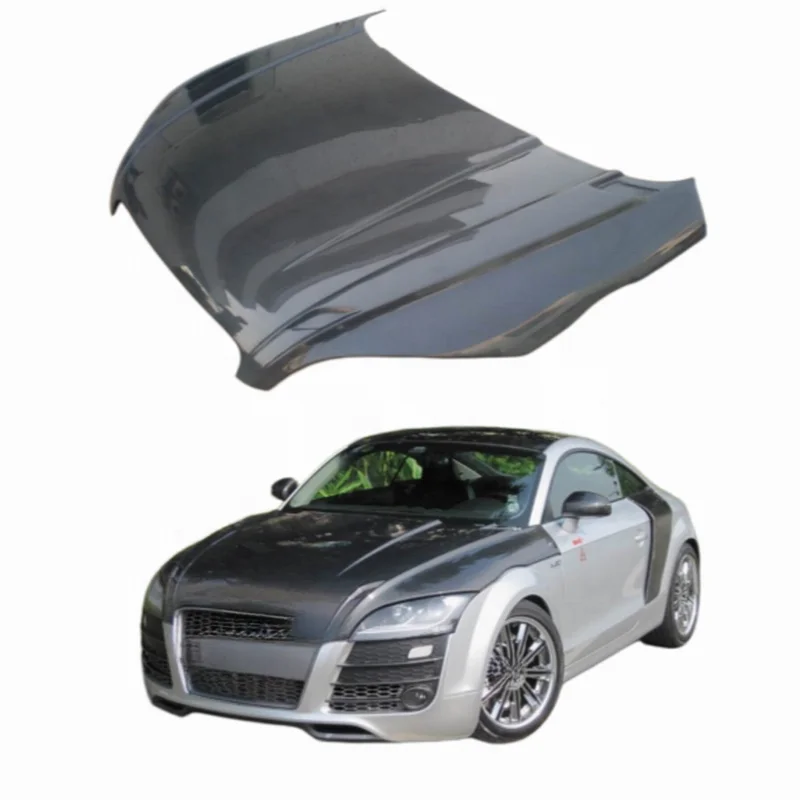 R8 Style Carbon Fiber Car Engine Cover Bonnet Auto Hood Suitable  TT MK2 8J PQ35 2008-2014 Aerodynamic Auto Parts