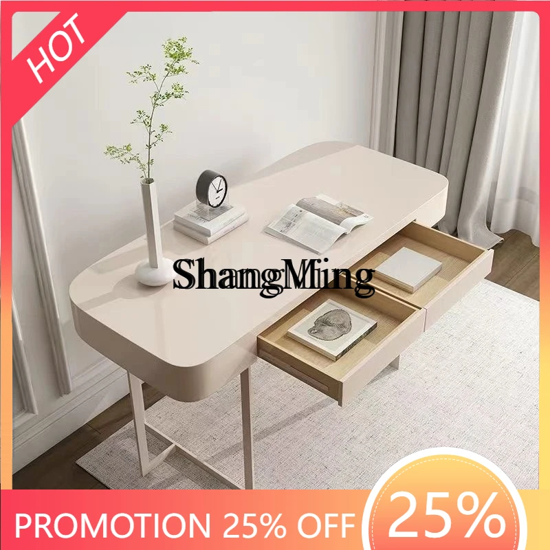 

FG красивый компьютерный стол для спальни, современный светлый роскошный письменный стол, комод из цельного дерева, встроенный стол для маленькой квартиры