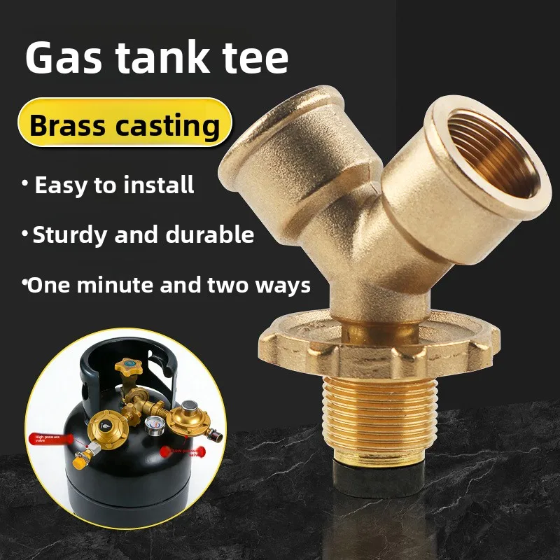 Three-way interface one-in and two-out shunt valve one-way two-way pressure reducing valve accessories brass material