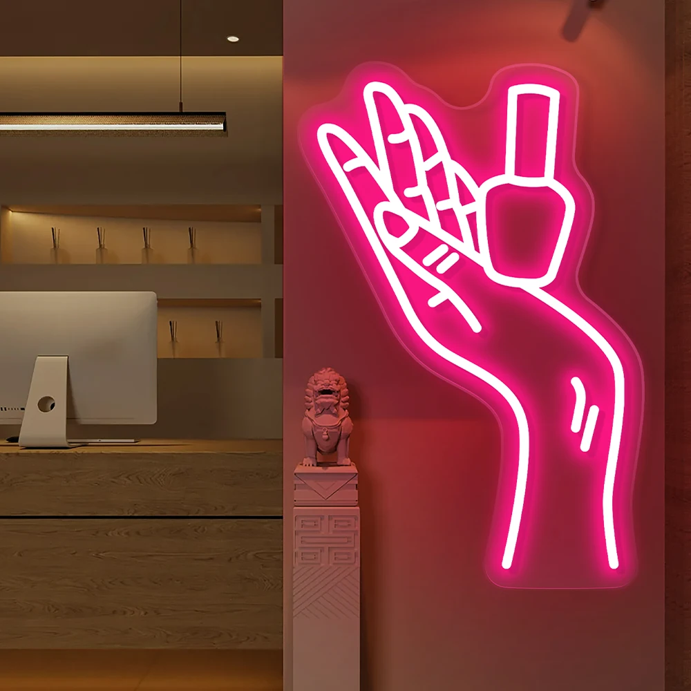 Imagem -05 - Usb Neon Led Sign para Unhas Salão de Beleza Shop And Room Decor Lights Signboard Business Decoração do Quarto