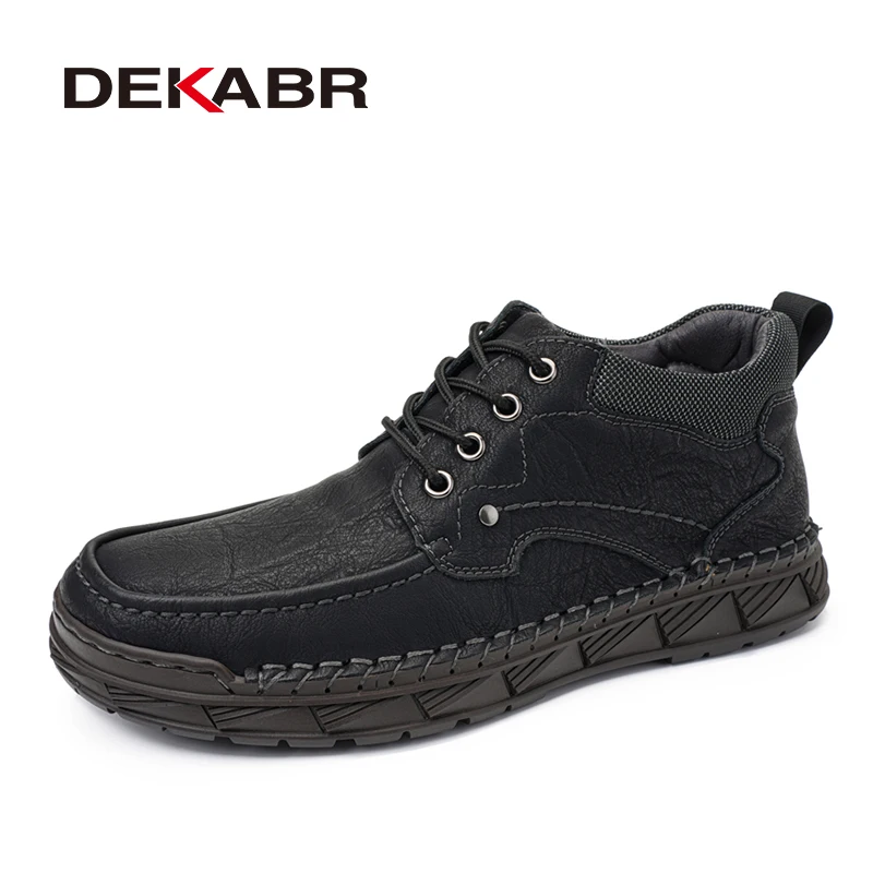 

DEKABR Men’s Autumn Winter Casual Shoes Comfortable Upper Plush Warm Shock Absorbing Durable Rubber Outsole Ankle Boots